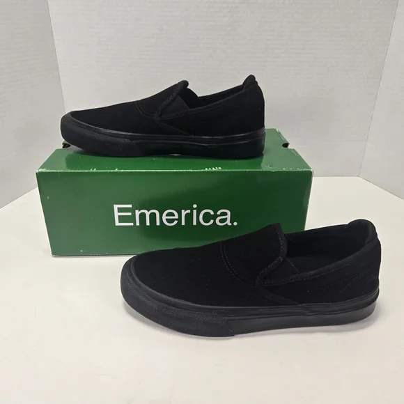 Emerica Wino G6 Slip-on Black Slip-On Sneakers Men's Size 6.5 Women's Size 8 - Picture 2 of 13